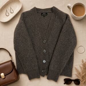 Quince 100% Mongolian Cashmere Ribbed Cardigan